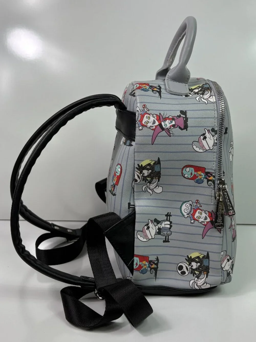 Loungefly The Nightmare Before Christmas Cast Striped Mini Backpack